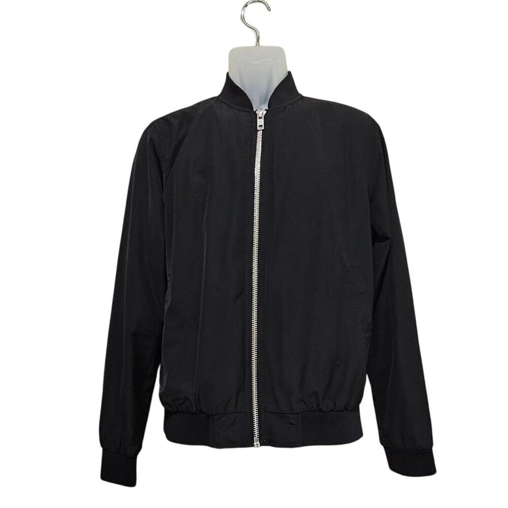 Mens TopMan Black Bomber Jacket Size Small